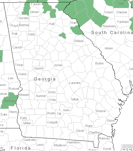 The Georgia range of Aureolaria levigata